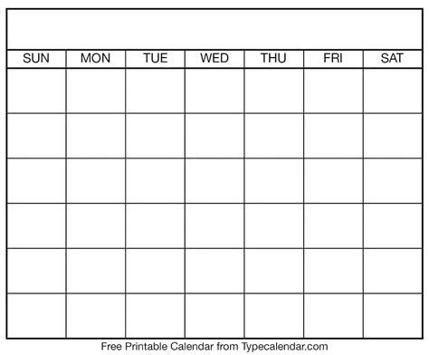 Download Your Free Printable Blank Calendar Template Now!