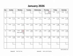 Free Download Printable Calendar 2026 with check boxes