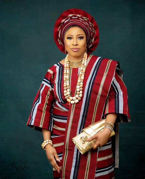 Yoruba Traditional Attire. 40th Birthday Attire for Women. Red Asooke ...