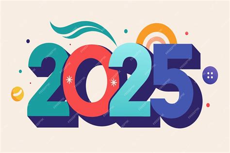 Representación gráfica colorida de 2025 con adornos abstractos | Vector ...