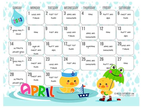 Cute Printable Calendar - Printable Words Worksheets
