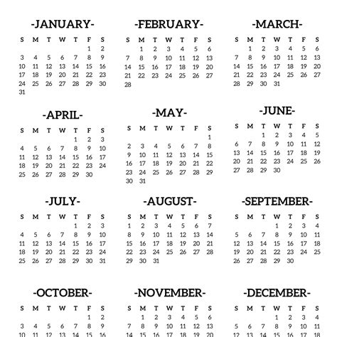Free Month At A Glance Blank Calendar Template - Sparklingstemware