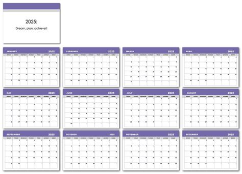 Printable Calendar 2025 Monthly Planner 2025 A3 Landscape Monday Start ...