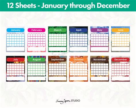 Blank Editable Calendar Download With Bonus Paper Pack, Personalized ...