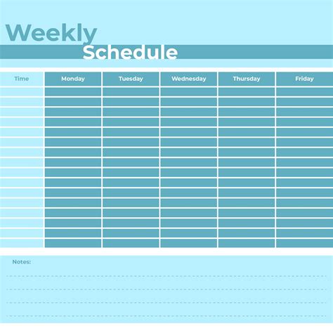 Printable Monday Through Friday Chart