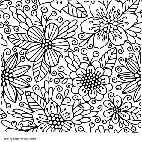 Flower Coloring Pictures For Adults || COLORING-PAGES-PRINTABLE.COM