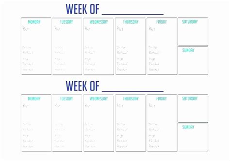 Week Schedule Template Pdf Unique Two Week Schedule Template New ...