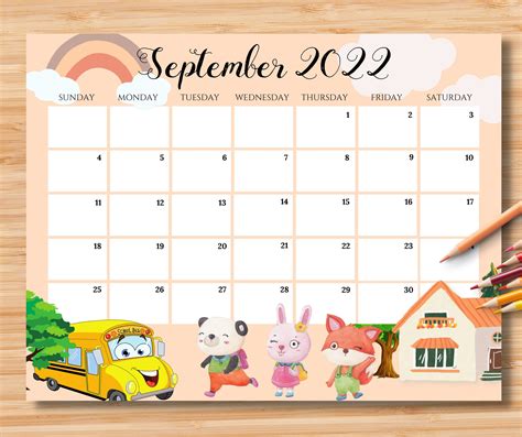 Editable september 2022 calendar back to school september 2022 planner ...