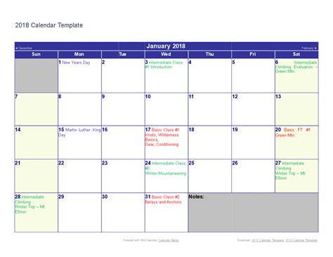 Free Calendar Template