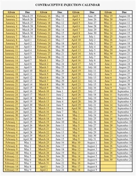 Take 13 Week Depo Calendar | Best Calendar Example