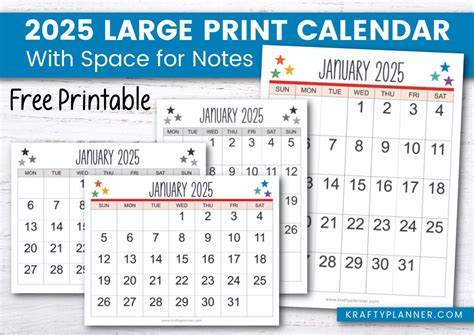 Printable 2025 Calendar to Plan Your Year — Krafty Planner