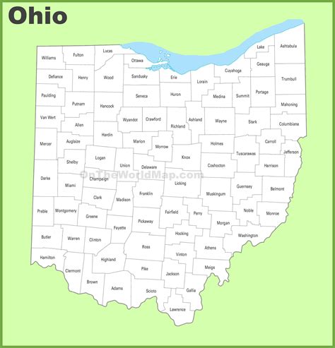 Printable Ohio County Map