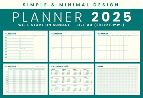 Premium Vector | 2025 Monthly planner template simple and minimal ...