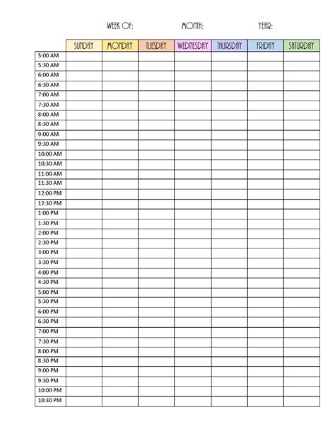 Printable Calendar By Week