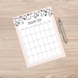 Printable 2025 Calendar - Etsy