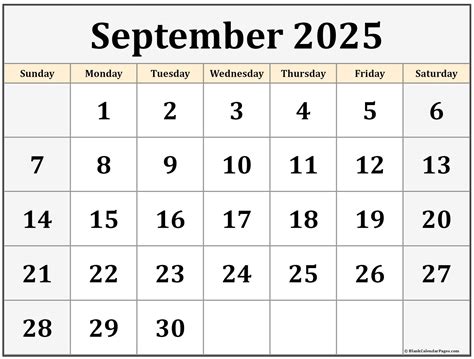 September 2025 calendar | free printable calendars