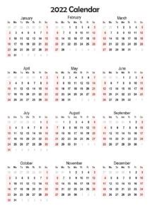 One Page 2022 Calendar Printable | Your Printable Calendar