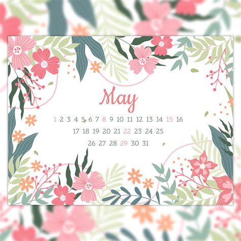 Free May Calendar Editable Template | Master Bundles