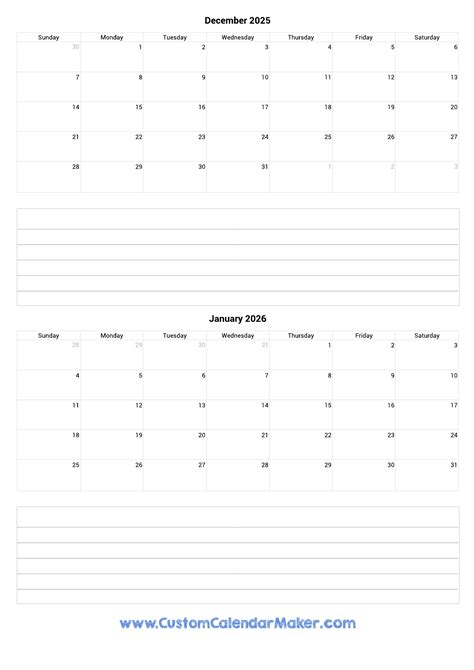 Printable December 2025 And January 2026 Calendar - Daniel A Ronald