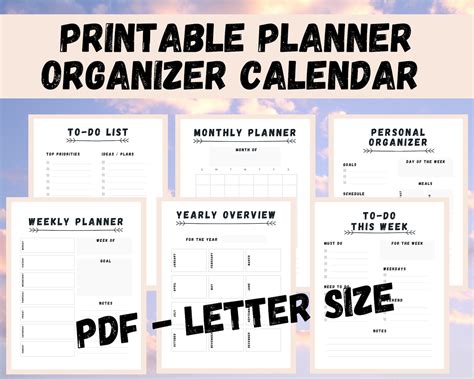 Printable Blank Monthly Weekly Calendar. Instant Download - Etsy UK