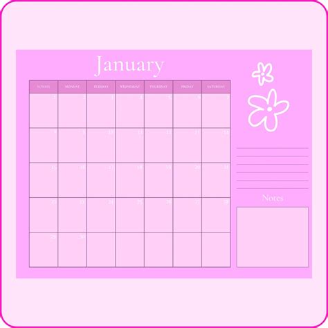 Aesthetic Soft Pink Calendar Printable Digital Download Cute - Etsy
