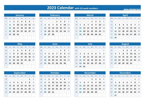 Calendar Week 2023 - Printable Templates Free