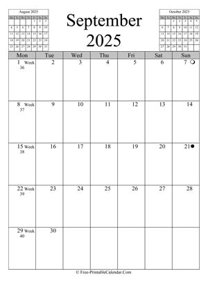 September 2025 Printable Calendar