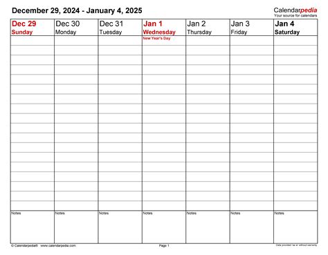 Calendar 2025 Weekly Planner - Yuka vanvos