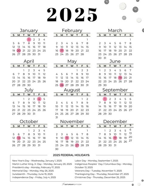 2025 Calendar With Us Federal Holidays Listening - M Tim Martinez