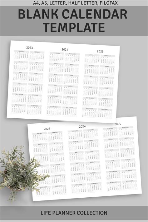 Blank Calendar Template, Planner Aesthetic, Printable Calendar, Planner ...