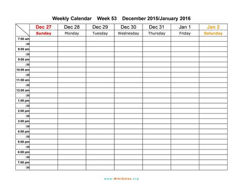 Blank One Week Calendar Printable - Jayne Murielle