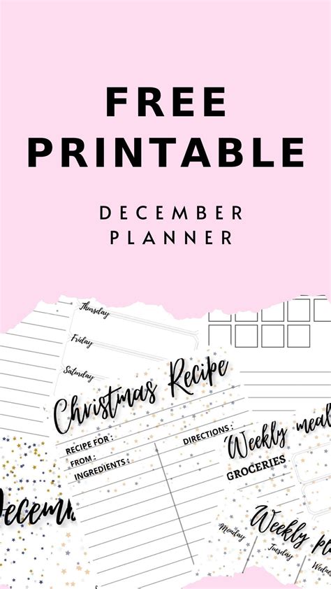 Printable December and Christmas planner FREE | Printable planner ...