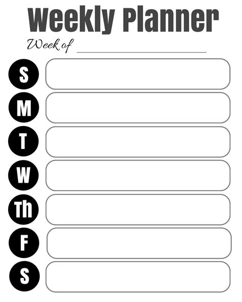 Printable Weekly Planner, Editable - Etsy