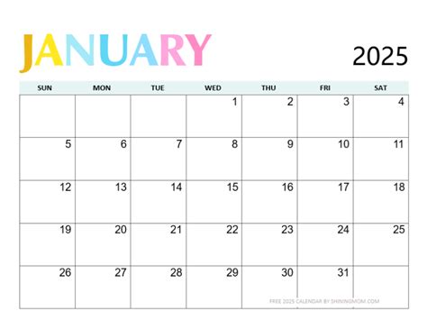 2025 Calendar Printable List: Best FREE Calendars for You!