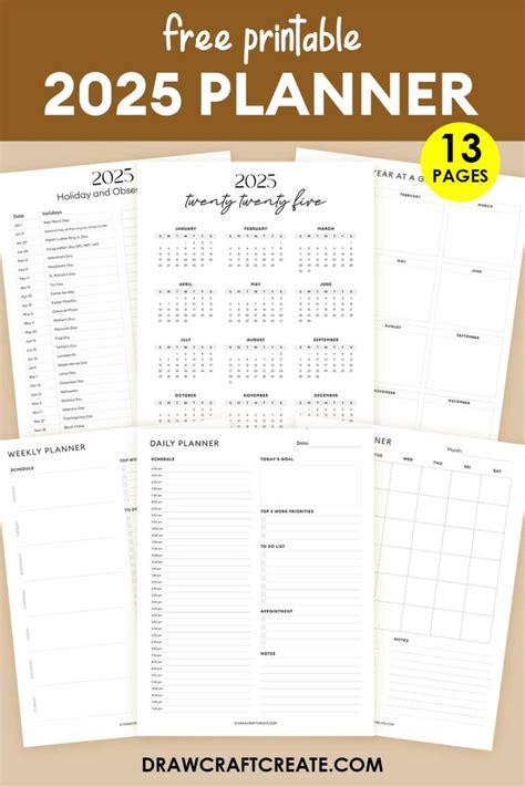 Free 2025 Planner Printables - Draw Craft Create
