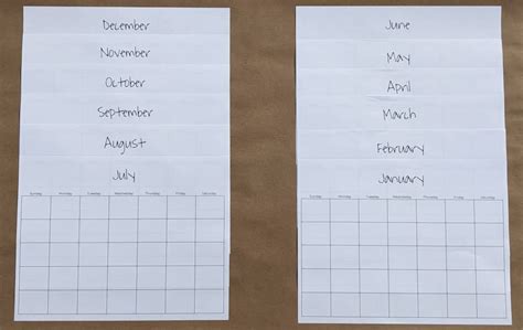 Blank Monthly Calendar - PDF Printable - Etsy