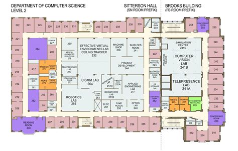 Floor Plans of Sitterson Hall & Brooks Building - Computer Science