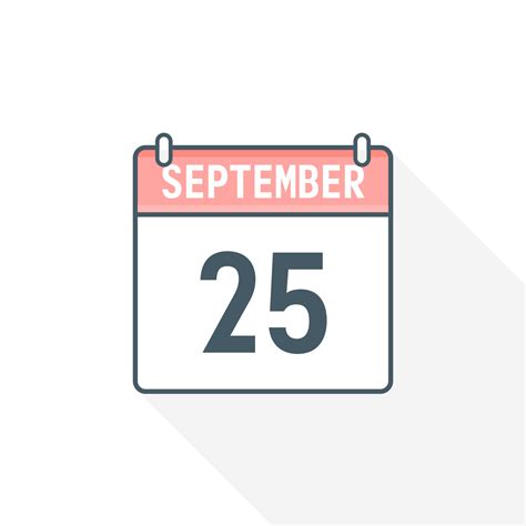 25th September calendar icon. September 25 calendar Date Month icon ...