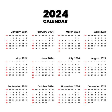 Calendario 2024 Vector PNG ,dibujos 2024, Calendario, Calendario ...