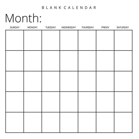 Printable Blank Calendar Month – Free download and print for you.