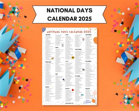 National Calendar 2025 Printable - Jake Hill