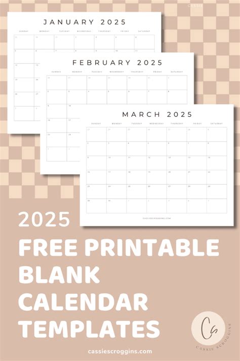 Free Printable 2025 Blank Calendar Templates (All 12 Months)