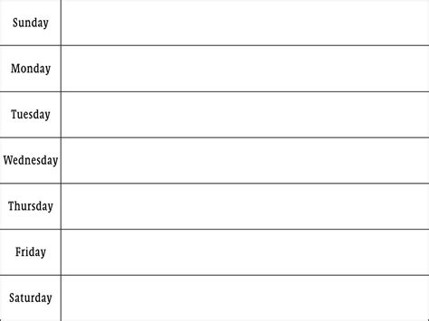 Blank Calendars - Weekly Blank Calendar Templates