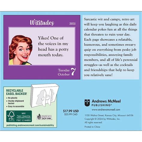 Wititudes 2025 Desk Calendar - Calendars.com