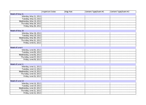 Marketing Calendar Template