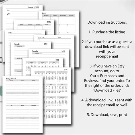 2025 calendar pdf 2025 wall calendar 2025 monthly planner 2025 calendar ...