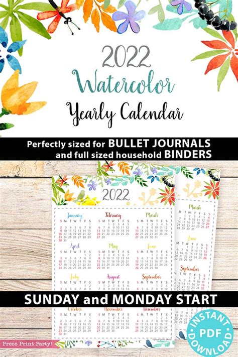 One Page 2022 Calendar Printable Download Calendar 2022
