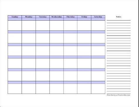 Free Calendar with Notes from Formville