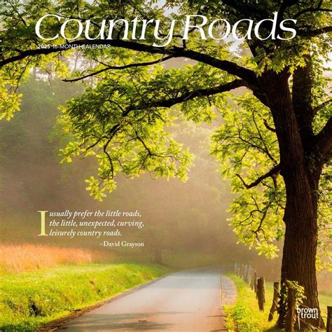Country Roads 2025 Wall Calendar - Calendars.com