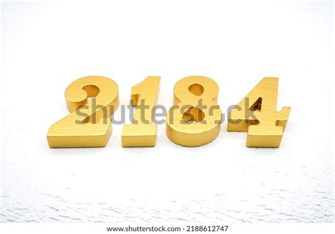Number 2184 Made Gold Painted Teak Stock Photo 2188612747 | Shutterstock